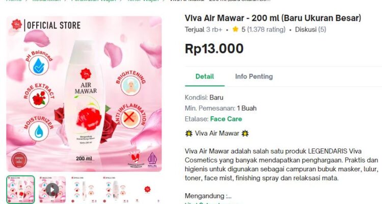Link Official Air Mawar di Tokopedia Sudah Dipercaya Ribuan Pengguna, Belanja Disini Biar Lebih Aman